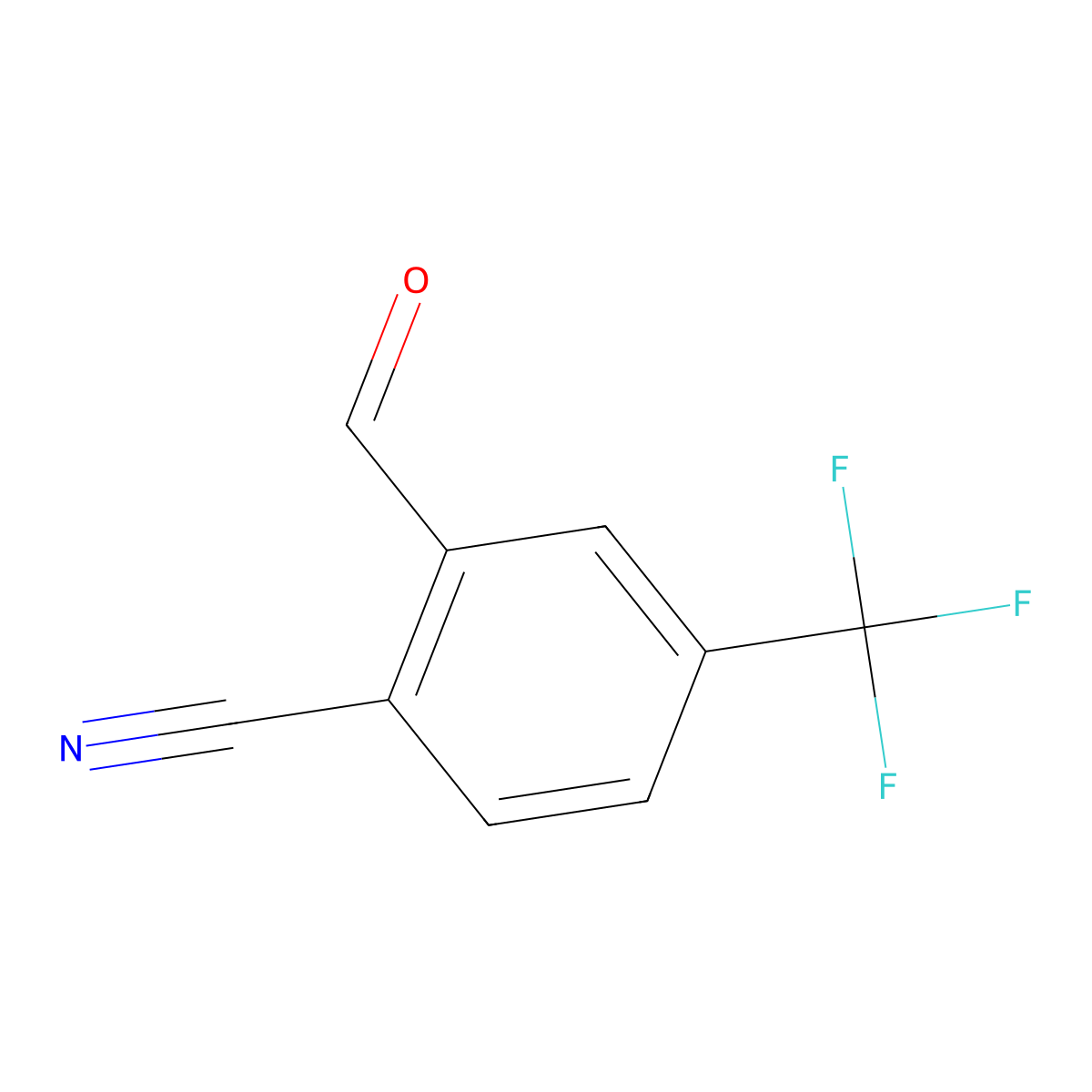 2-Cyano-5-(trifluoromethyl)benzaldehyde molecular structure, CAS 1289162-27-1