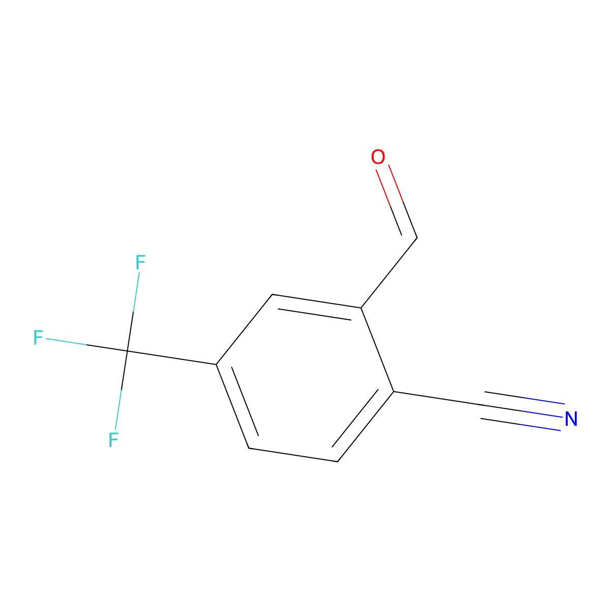 2-Cyano-5-(trifluoromethyl)benzaldehyde molecular structure, CAS 1289162-27-1