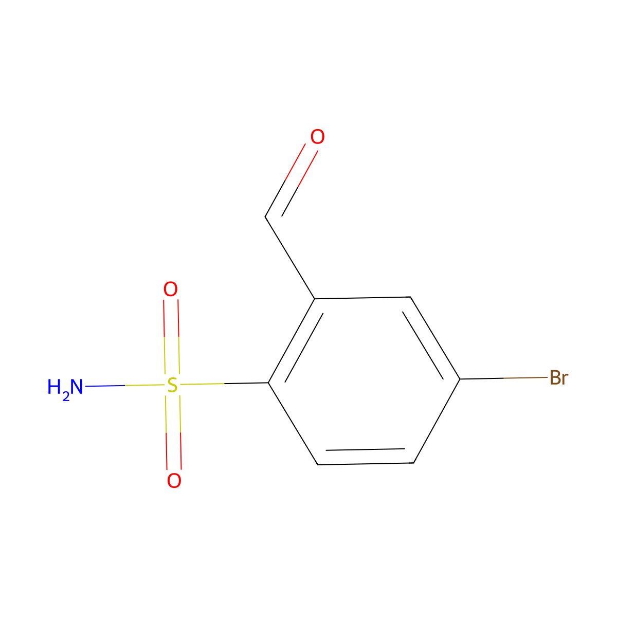 4-Bromo-2-formylbenzene-1-sulfonamide molecular structure, CAS 1289163-74-1