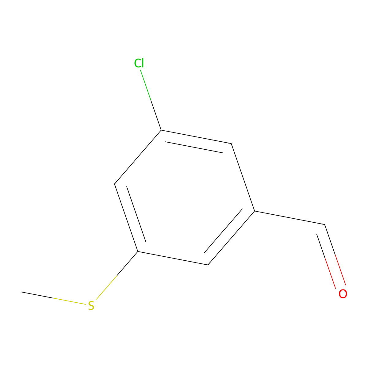3-Chloro-5-(methylthio)benzaldehyde molecular structure, CAS 1289164-92-6