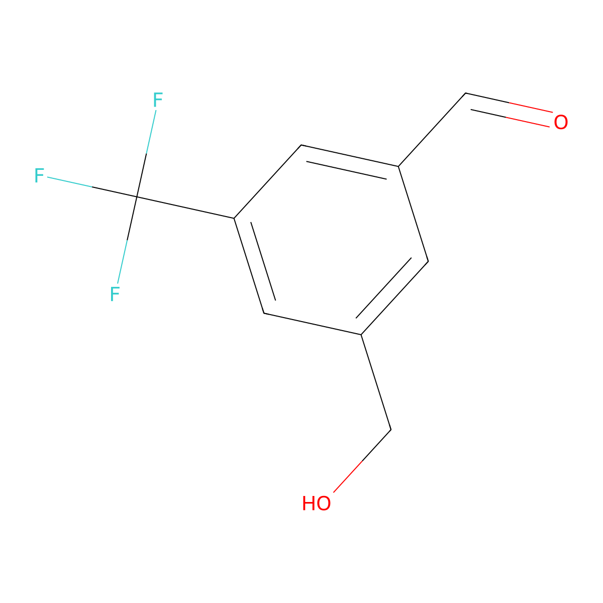 3-(Hydroxymethyl)-5-(trifluoromethyl)benzaldehyde molecular structure, CAS 1289165-43-0