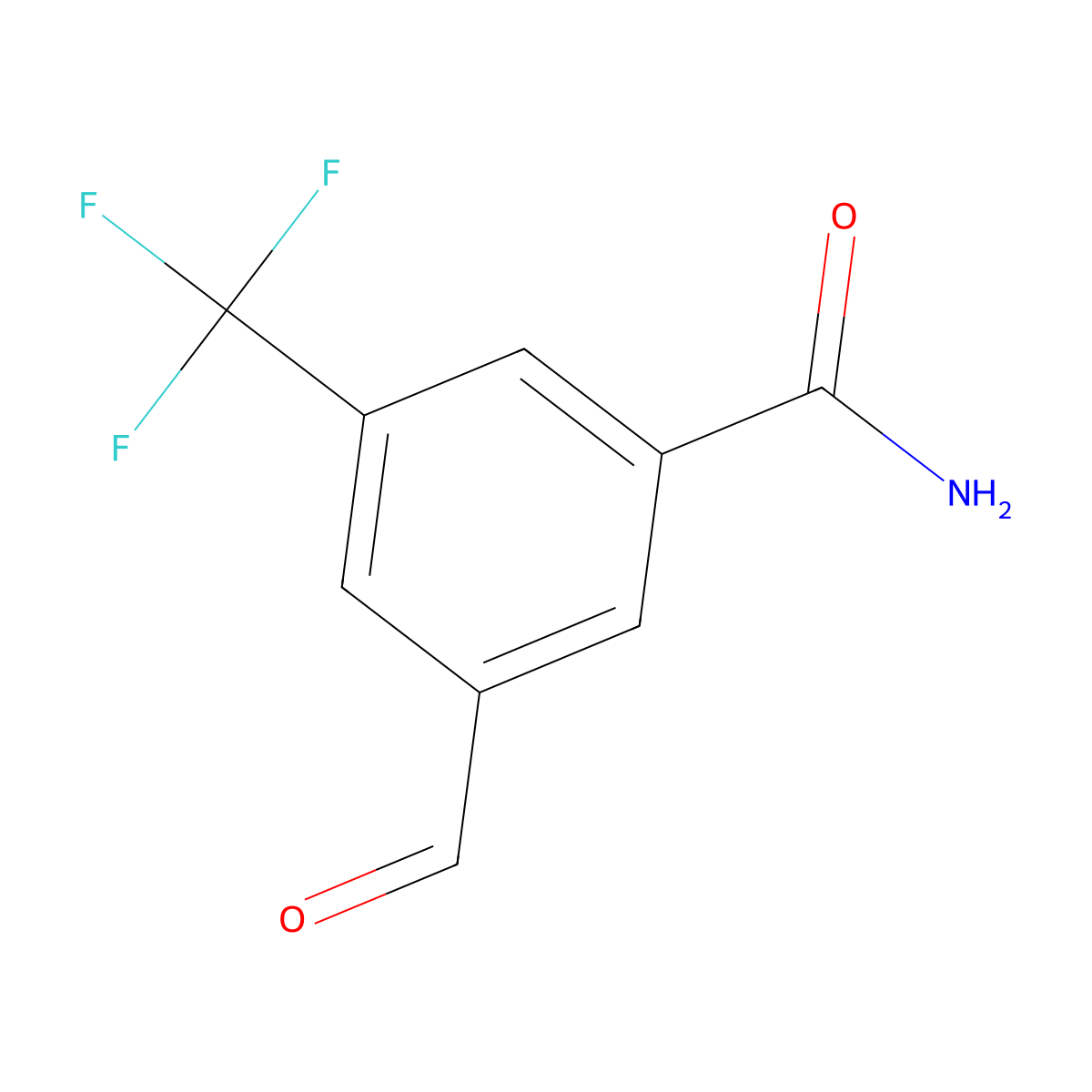 3-Formyl-5-(trifluoromethyl)benzamide molecular structure, CAS 1289165-51-0