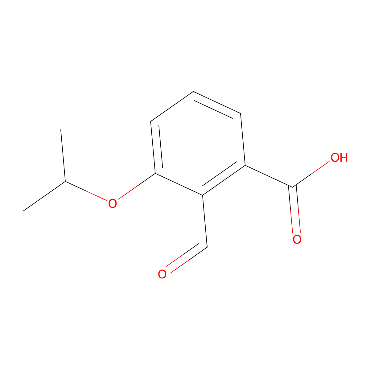 2-Formyl-3-(propan-2-yloxy)benzoic acid molecular structure, CAS 1289165-90-7