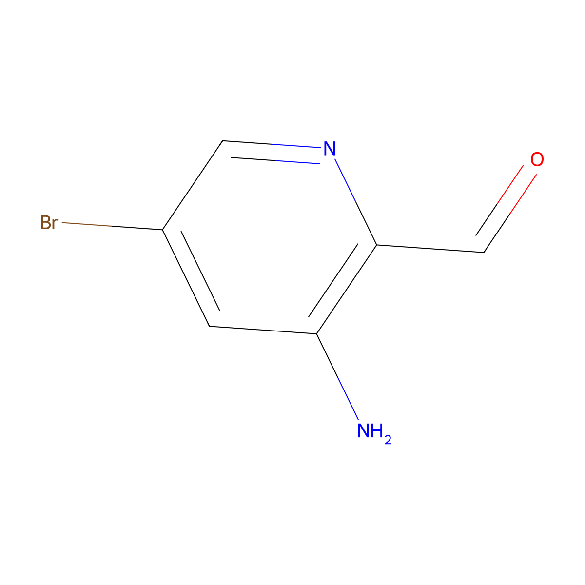 3-Amino-5-bromopyridine-2-carbaldehyde molecular structure, CAS 1289168-19-9