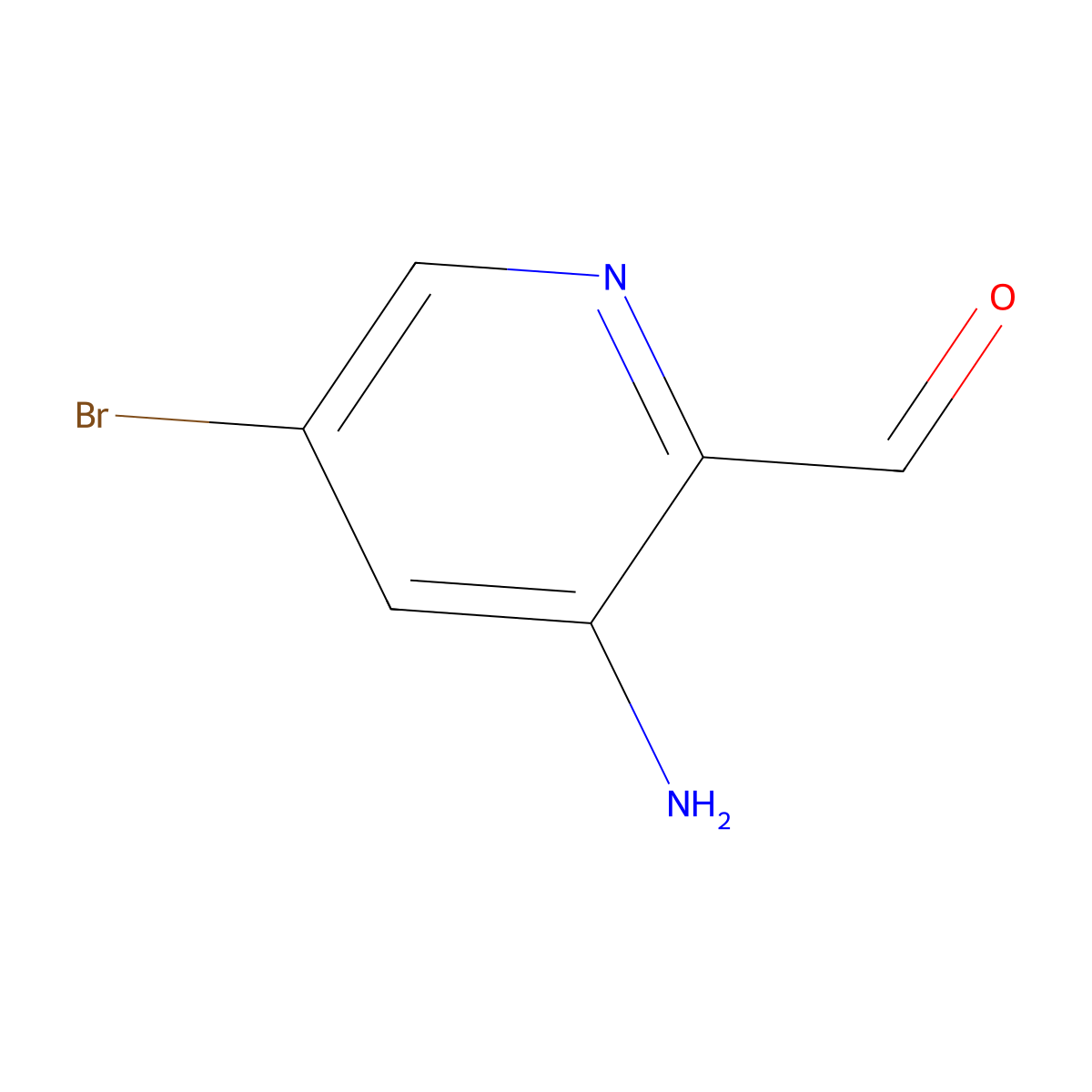 3-Amino-5-bromopyridine-2-carbaldehyde molecular structure, CAS 1289168-19-9