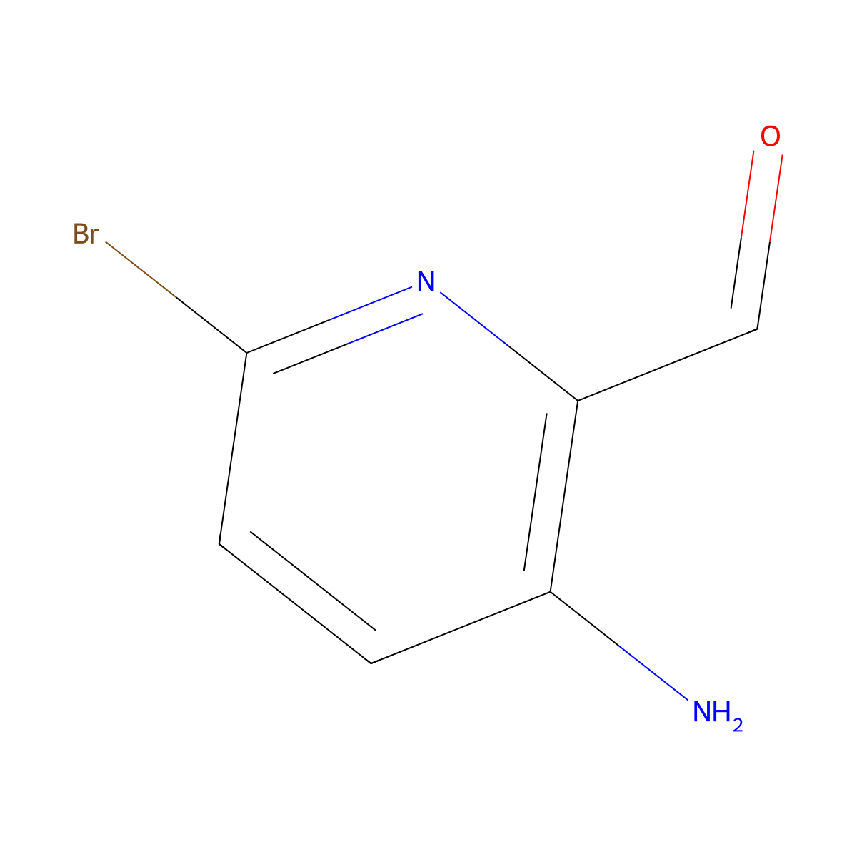 3-Amino-6-bromopicolinaldehyde molecular structure, CAS 1289168-26-8