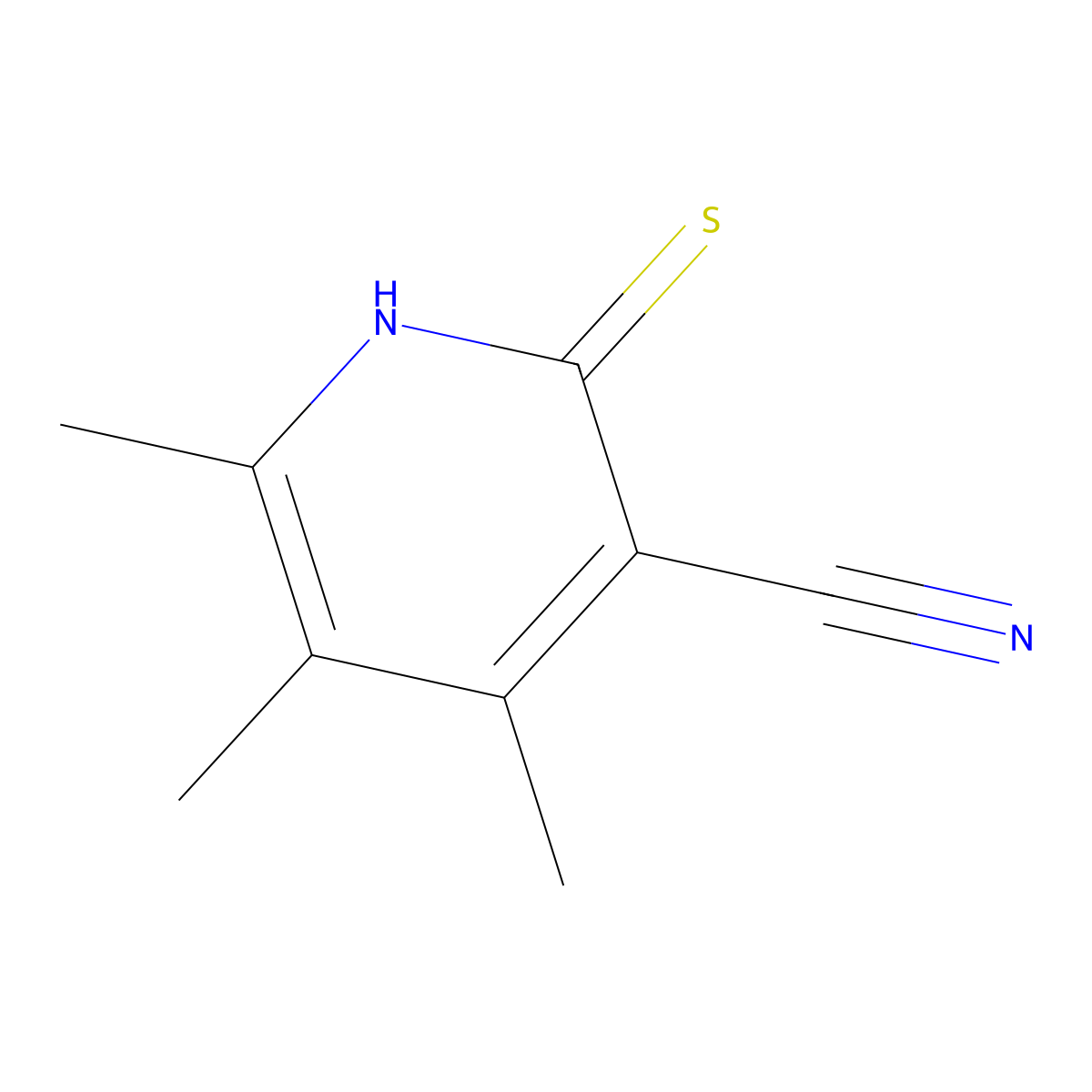 2-Mercapto-4,5,6-trimethylnicotinonitrile molecular structure, CAS 128917-84-0