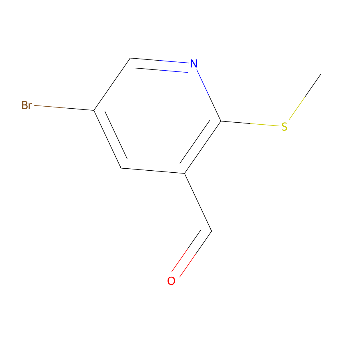 5-Bromo-2-(methylthio)nicotinaldehyde molecular structure, CAS 1289171-80-7