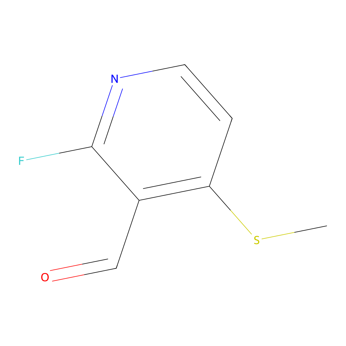 2-Fluoro-4-(methylthio)nicotinaldehyde molecular structure, CAS 1289172-46-8