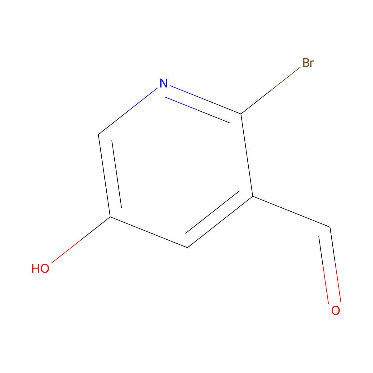 2-Bromo-5-hydroxynicotinaldehyde molecular structure, CAS 1289173-26-7