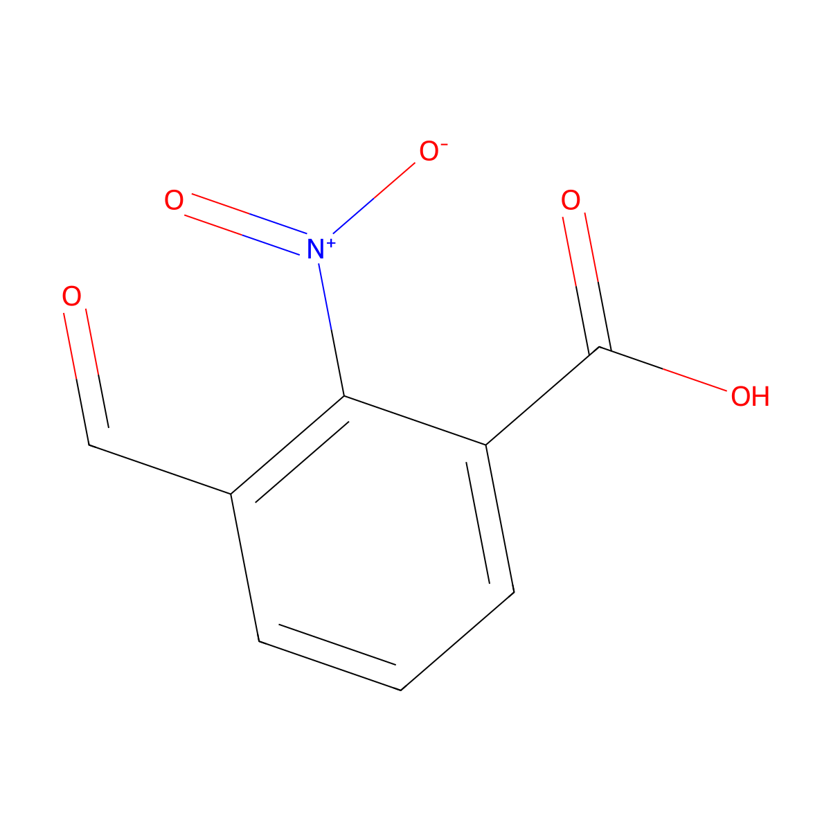 3-Formyl-2-nitrobenzoic acid molecular structure, CAS 1289174-44-2