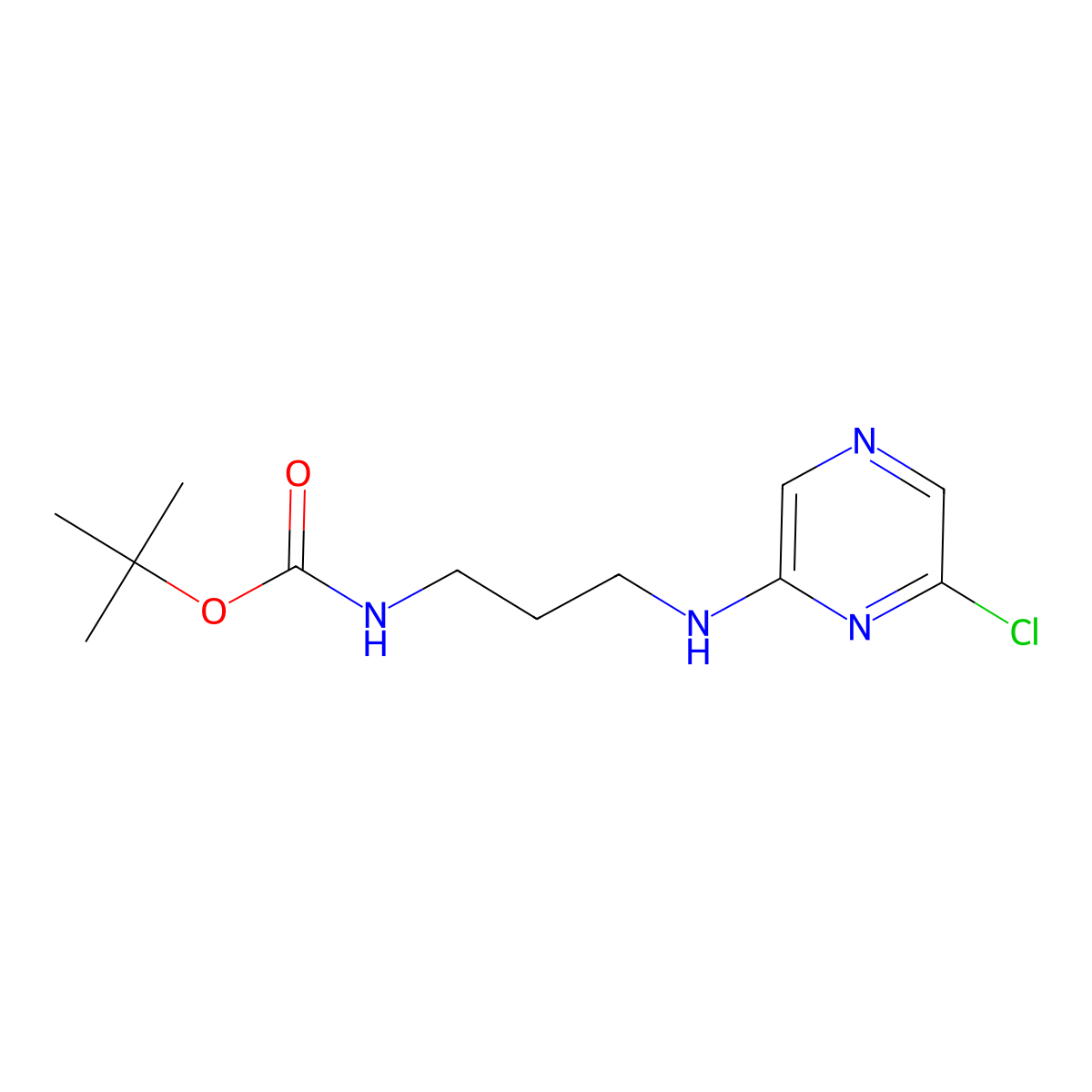 tert-butyl N-{3-[(6-chloropyrazin-2-yl)amino]propyl}carbamate molecular structure, CAS 1289176-55-1