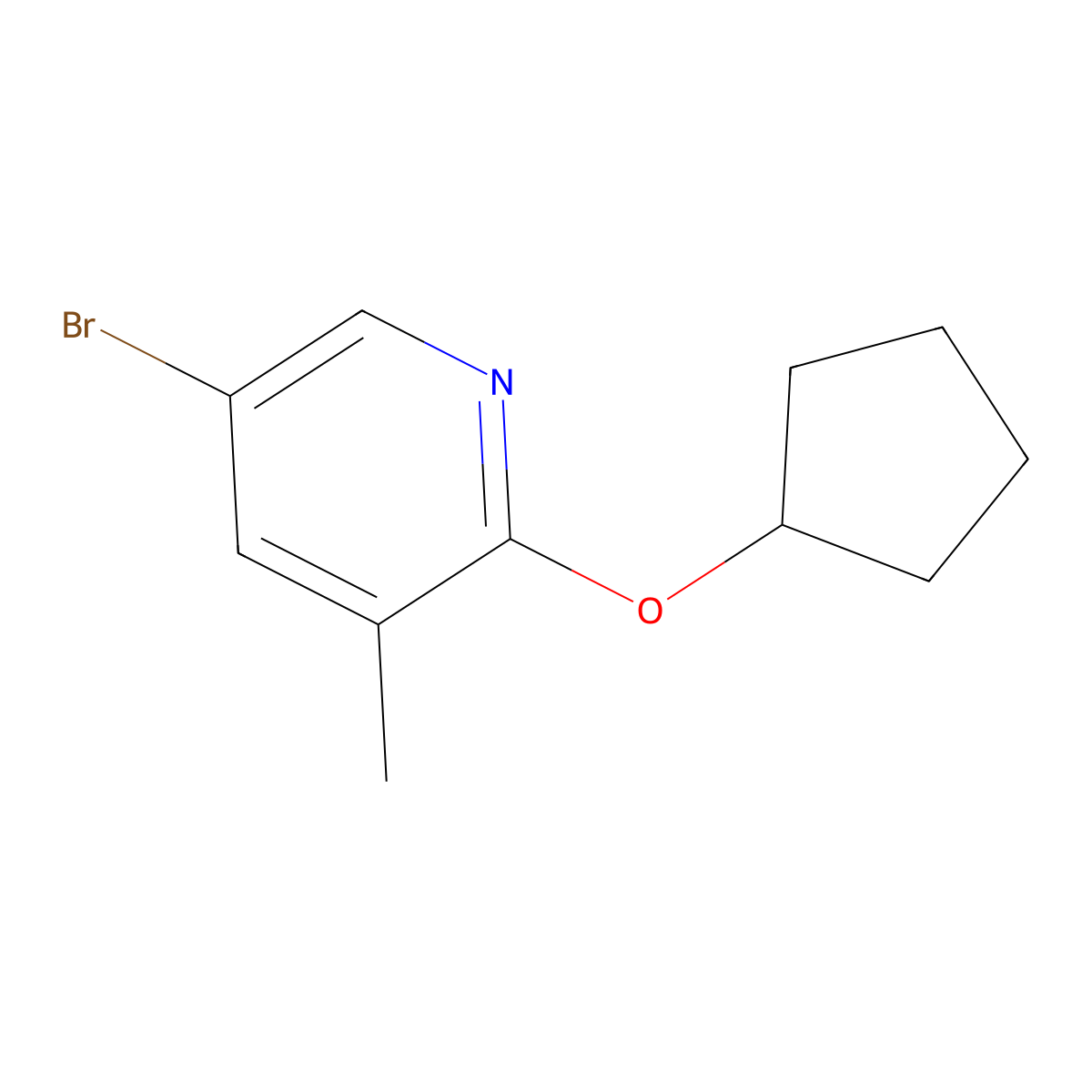 5-Bromo-2-(cyclopentyloxy)-3-methylpyridine molecular structure, CAS 1289177-28-1