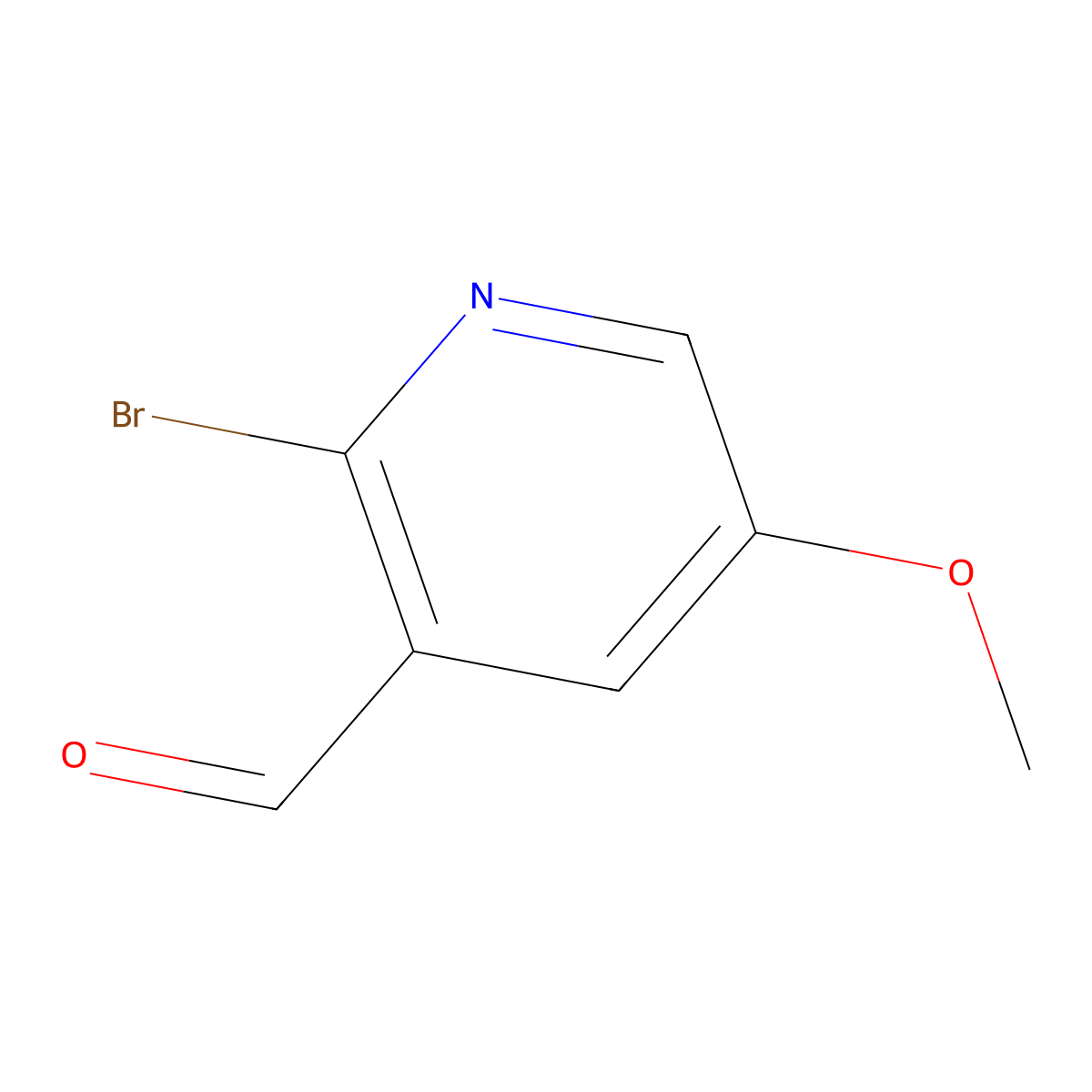 2-Bromo-5-methoxypyridine-3-carbaldehyde molecular structure, CAS 1289177-58-7