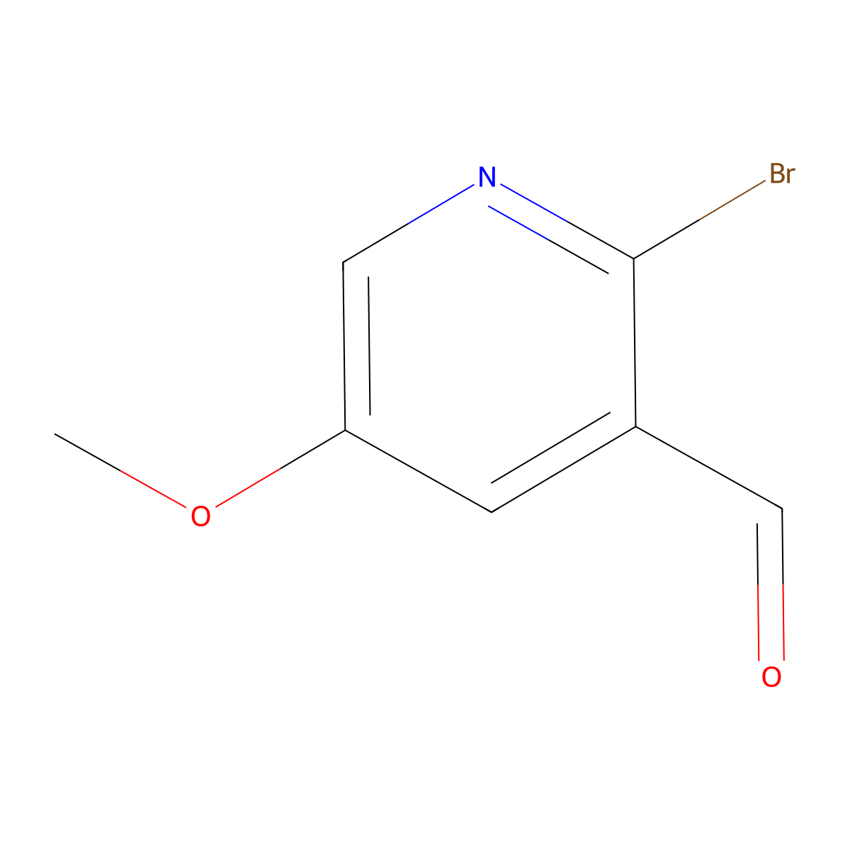 2-Bromo-5-methoxypyridine-3-carbaldehyde molecular structure, CAS 1289177-58-7