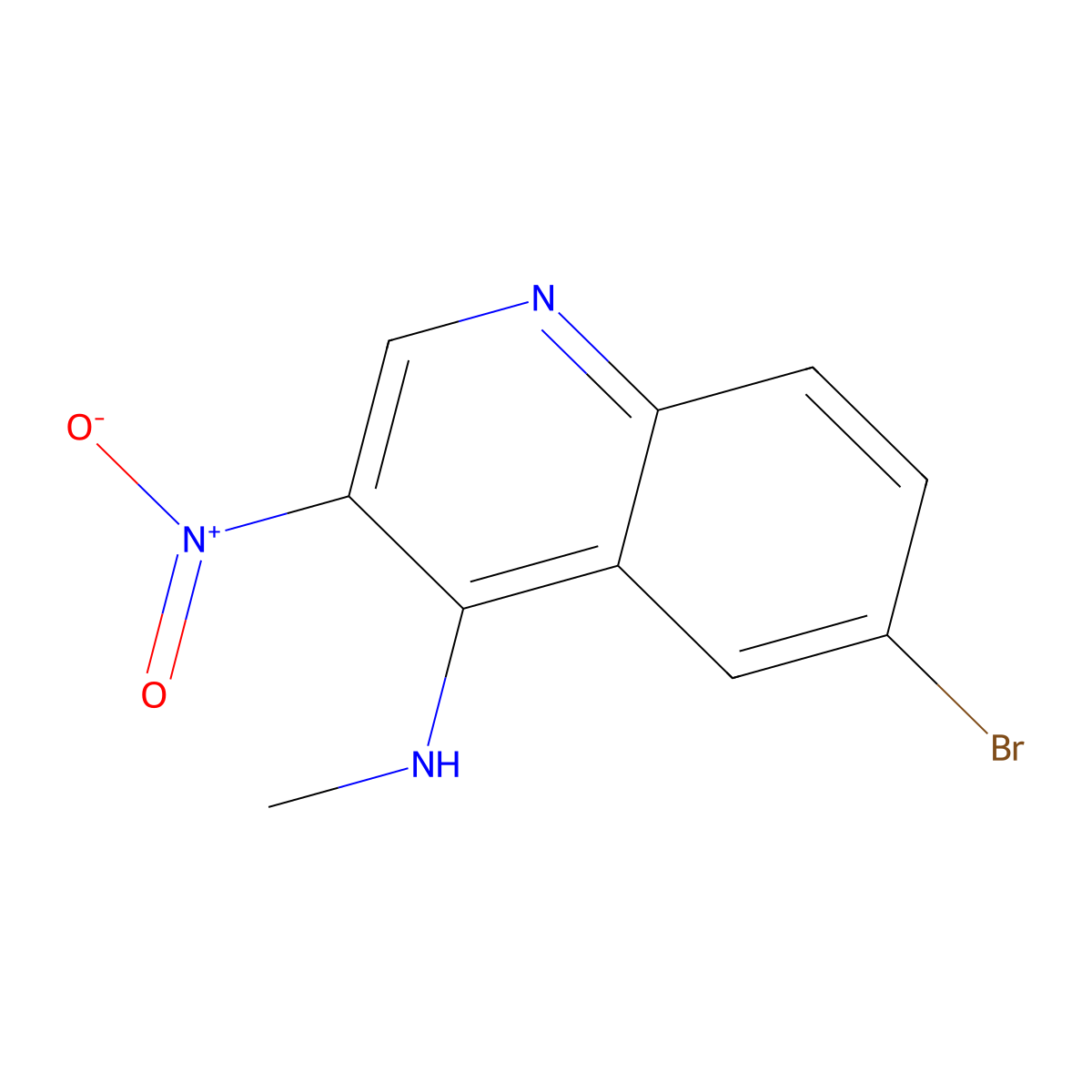 6-bromo-N-methyl-3-nitroquinolin-4-amine molecular structure, CAS 1289187-99-0