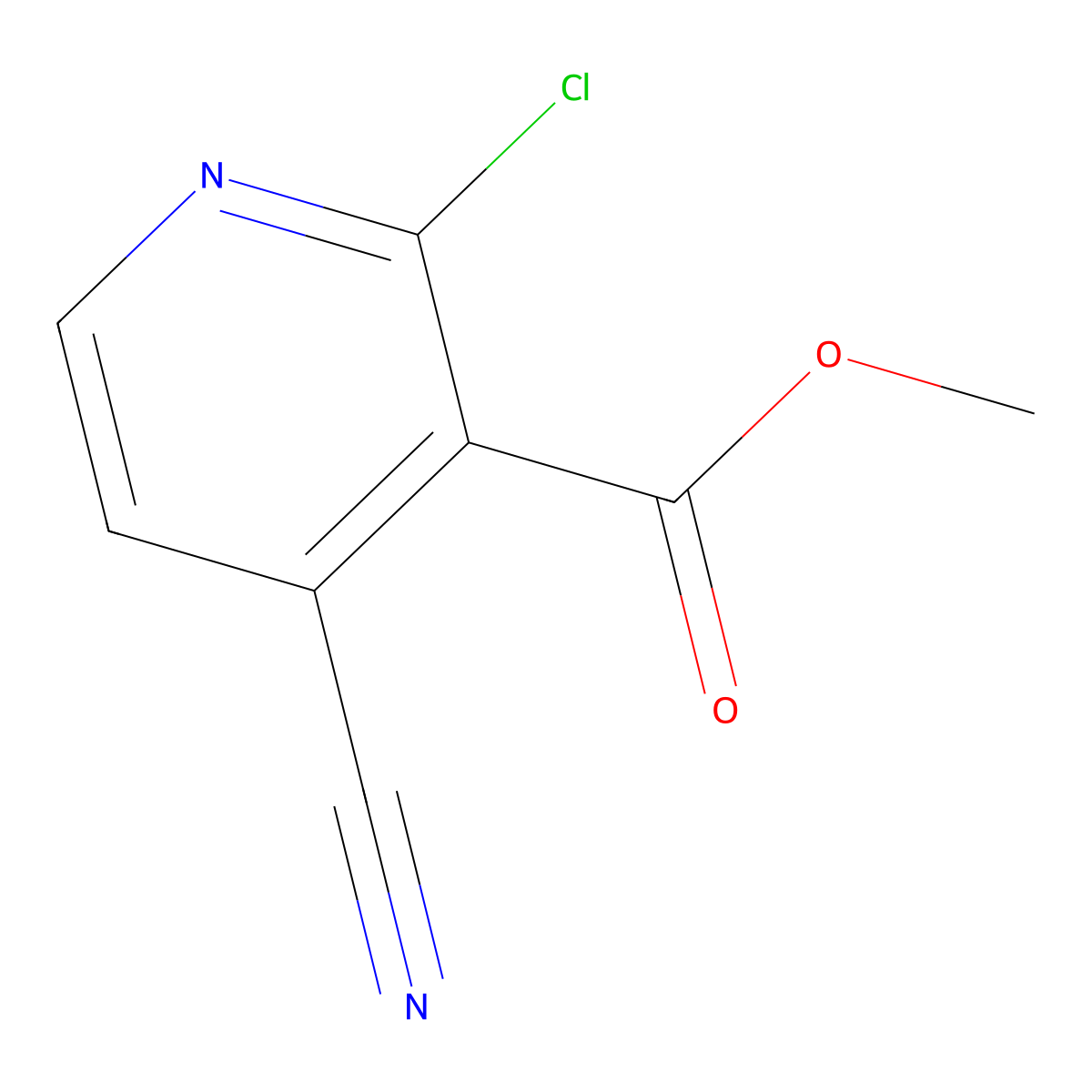 Methyl 2-chloro-4-cyanonicotinate molecular structure, CAS 1289188-60-8