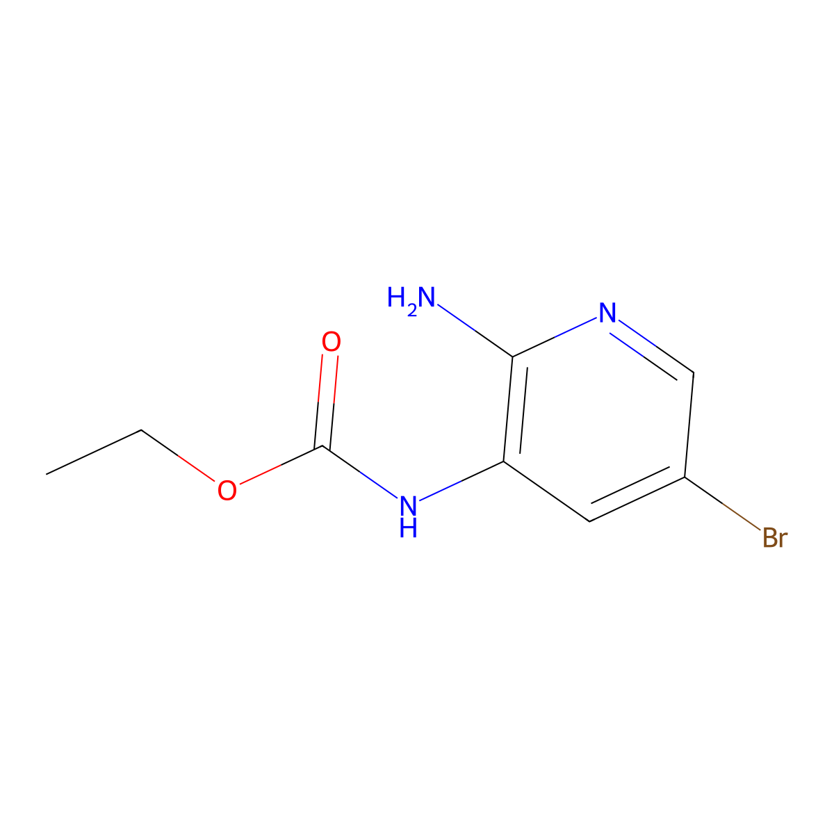 Ethyl (2-amino-5-bromopyridin-3-yl)carbamate molecular structure, CAS 1289190-02-8