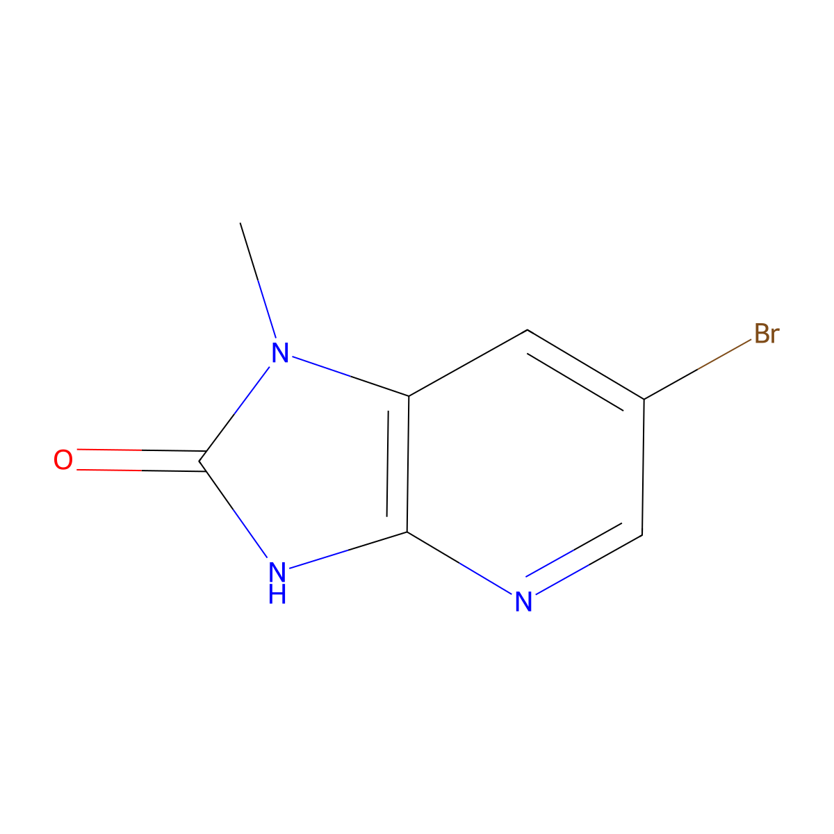 6-bromo-1-methyl-1H-imidazo[4,5-b]pyridin-2(3H)-one molecular structure, CAS 1289190-03-9