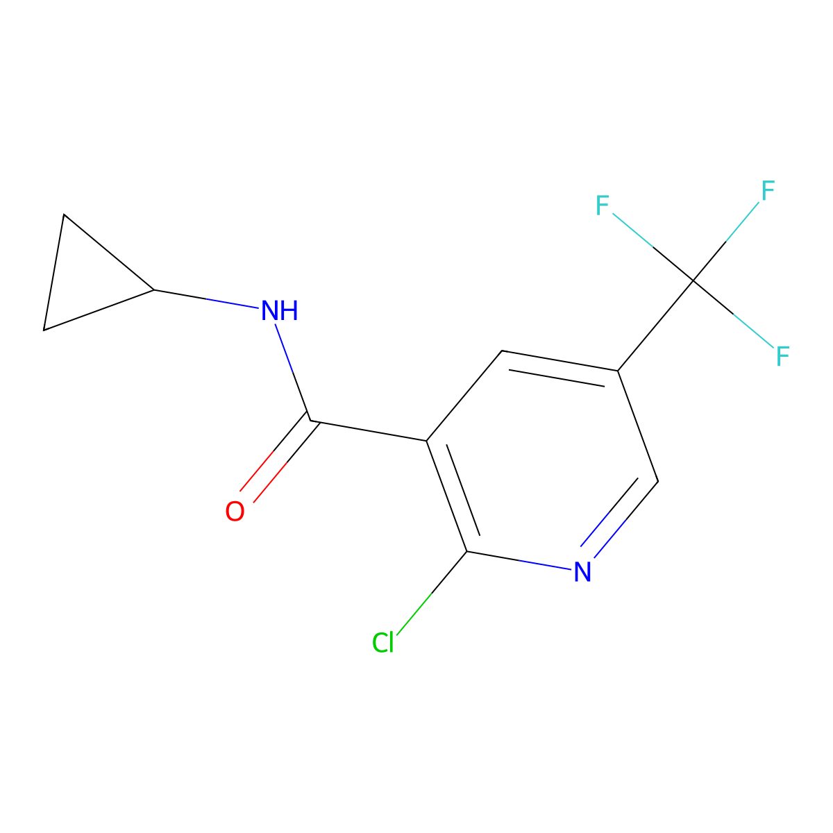 2-Chloro-N-cyclopropyl-5-(trifluoromethyl)nicotinamide molecular structure, CAS 1289190-80-2