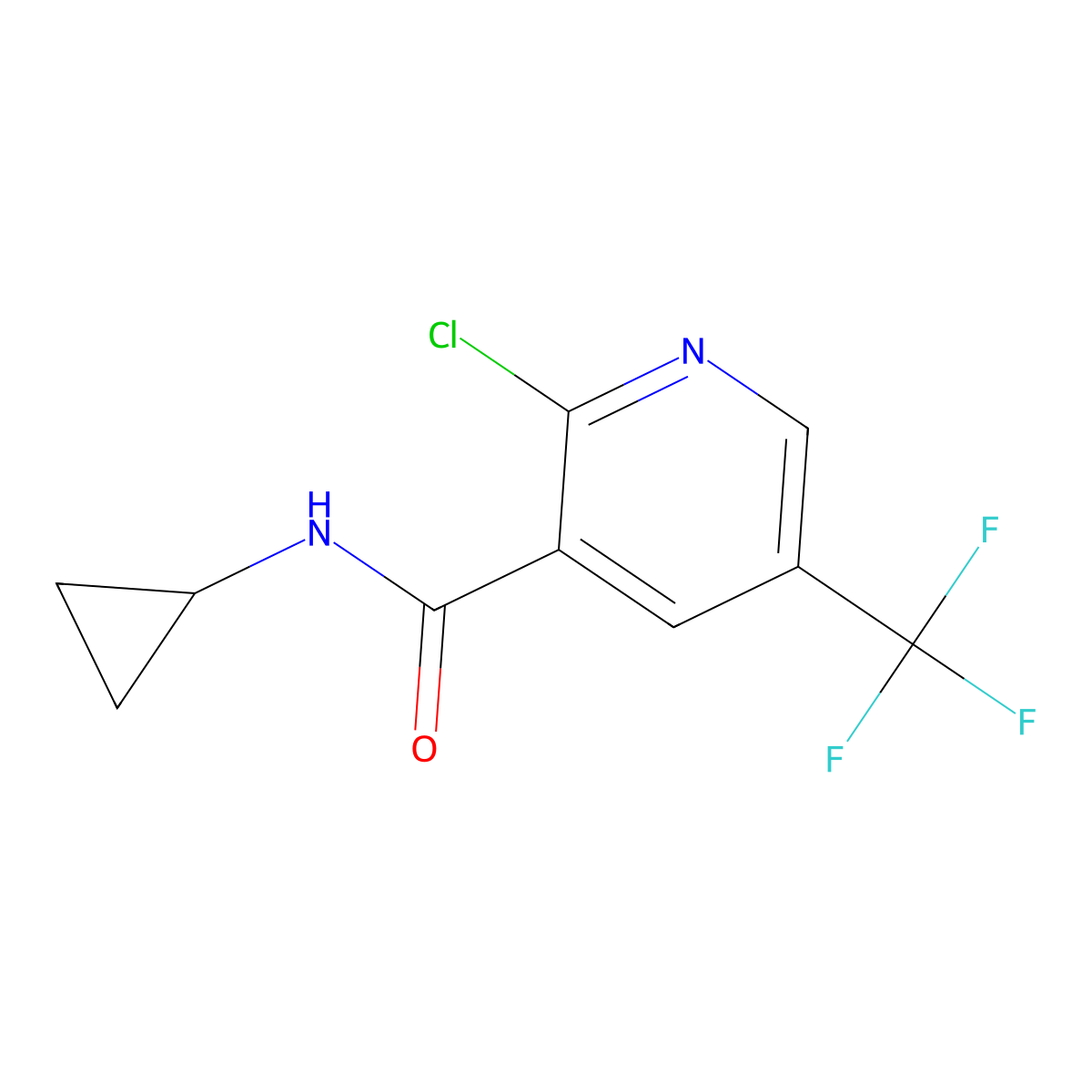 2-Chloro-N-cyclopropyl-5-(trifluoromethyl)nicotinamide molecular structure, CAS 1289190-80-2