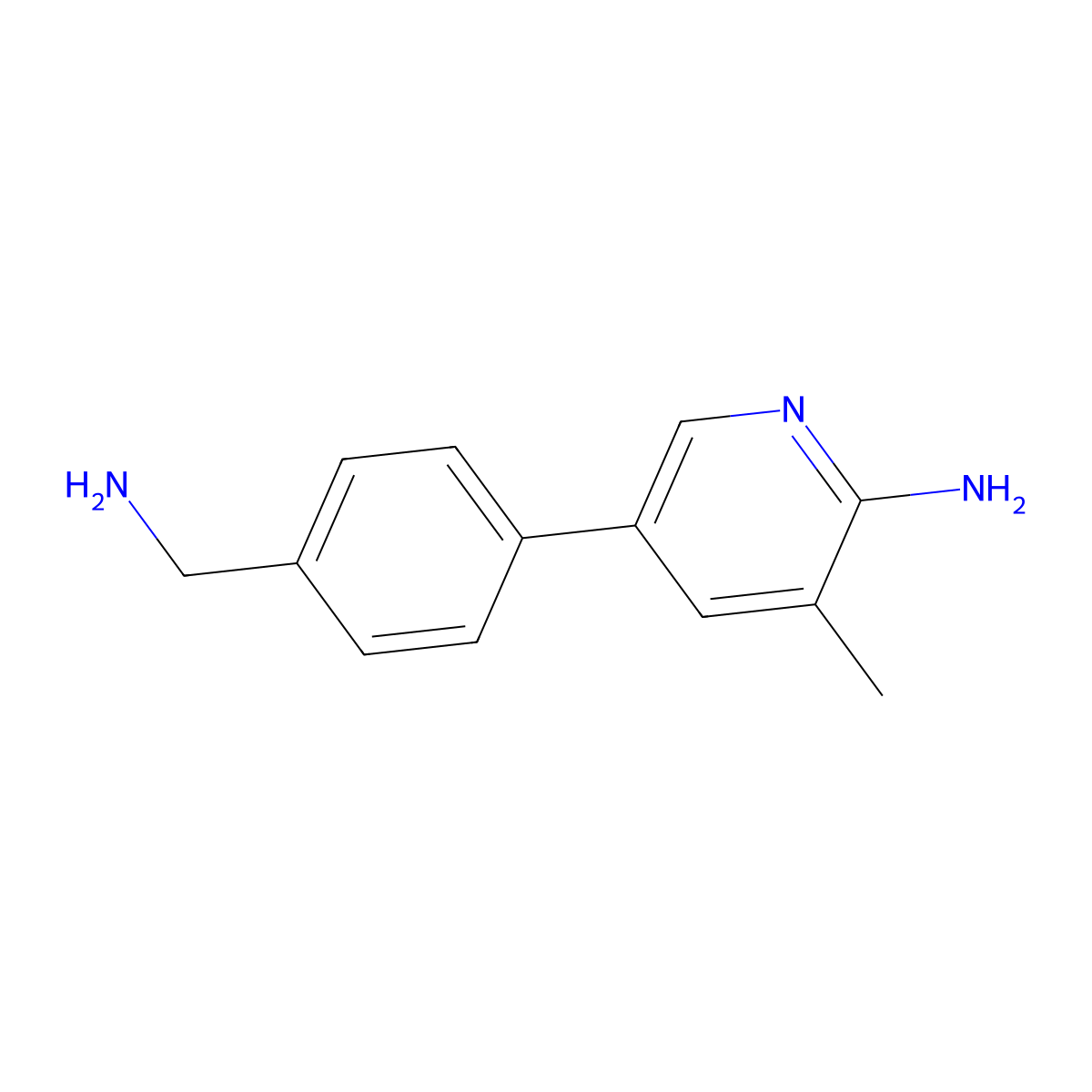 5-(4-Aminomethyl-phenyl)-3-methyl-pyridin-2-ylamine molecular structure, CAS 1289190-81-3