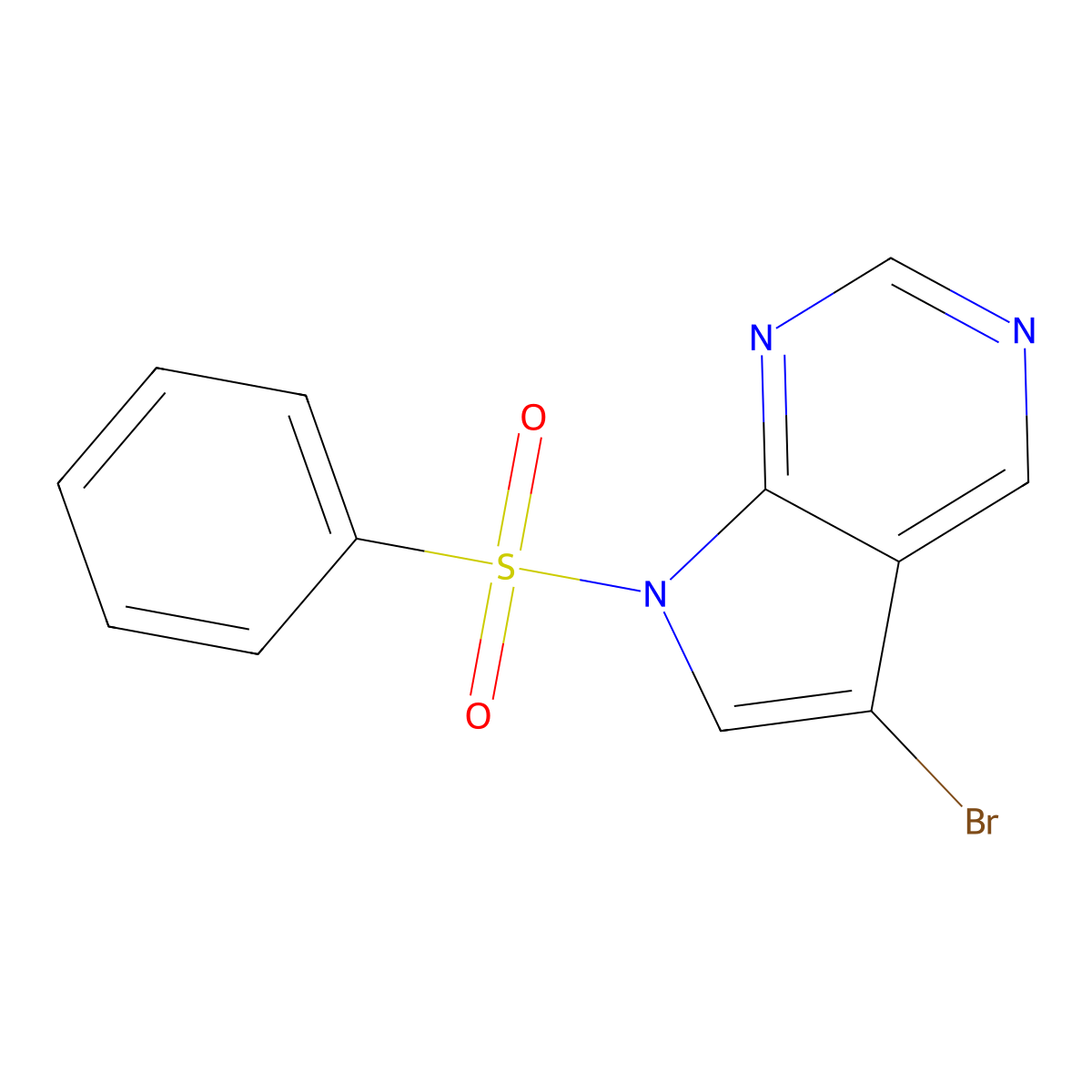 5-Bromo-7-(phenylsulfonyl)-7H-Pyrrolo[2,3-d]pyrimidine molecular structure, CAS 1289190-97-1