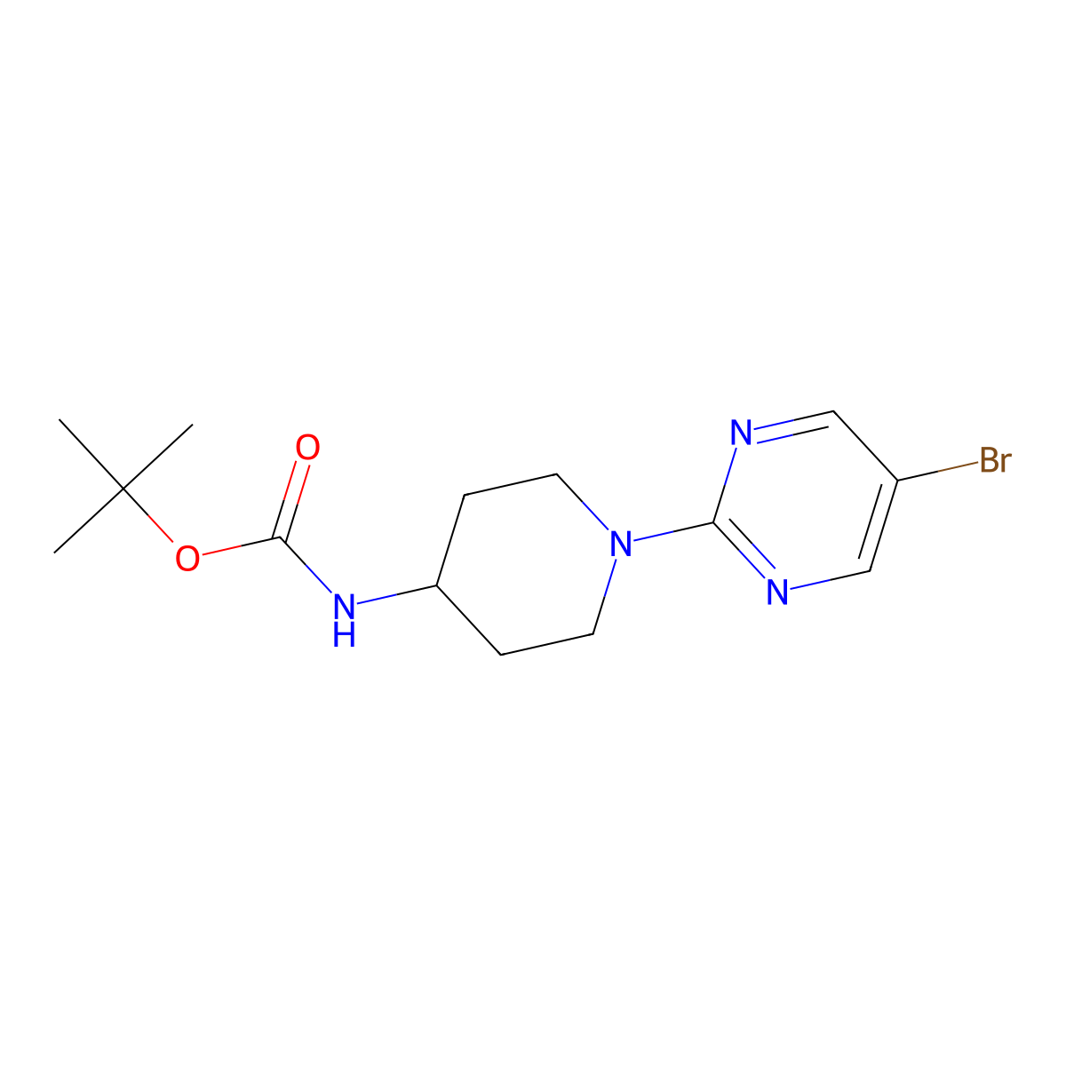 tert-Butyl [1-(5-bromopyrimidin-2-yl)piperidin-4-yl]carbamate molecular structure, CAS 1289192-03-5
