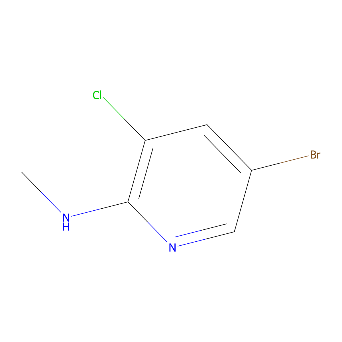 5-Bromo-3-chloro-n-methylpyridin-2-amine molecular structure, CAS 1289192-90-0