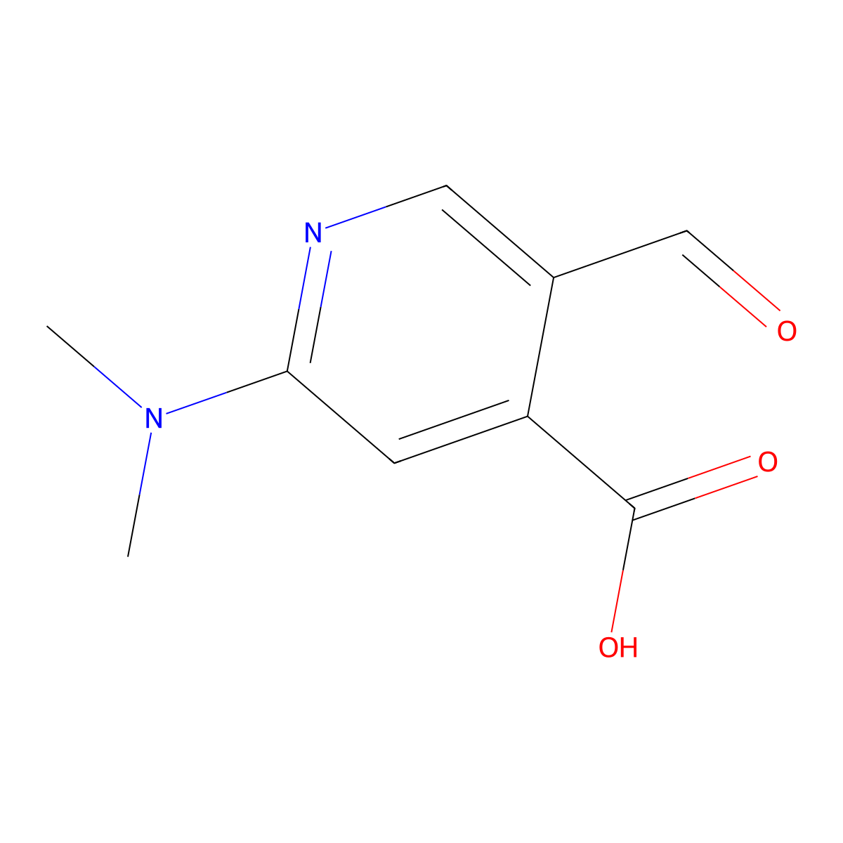 2-(Dimethylamino)-5-formylpyridine-4-carboxylic acid molecular structure, CAS 1289193-13-0