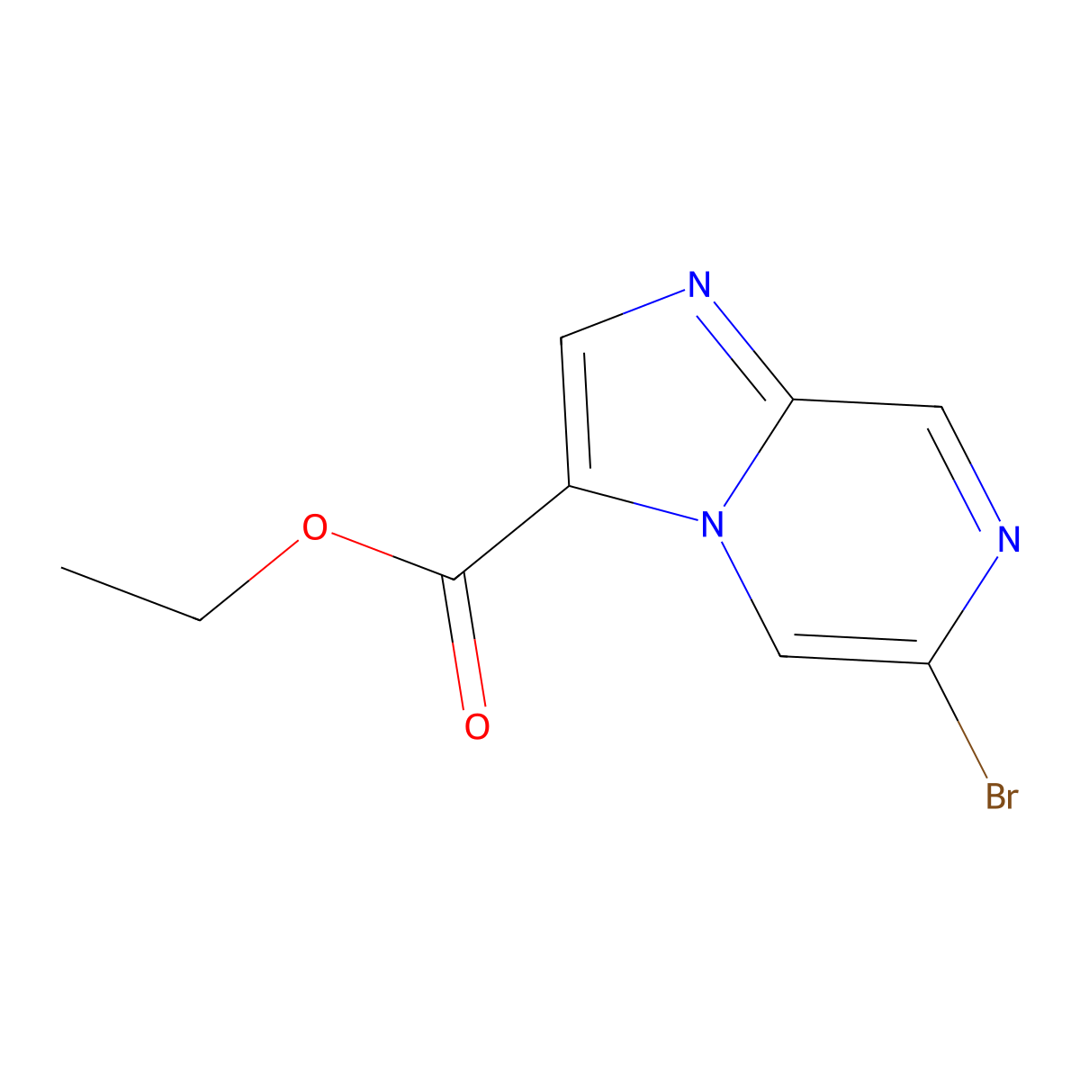 Ethyl 6-bromoimidazo[1,2-a]pyrazine-3-carboxylate molecular structure, CAS 1289193-46-9