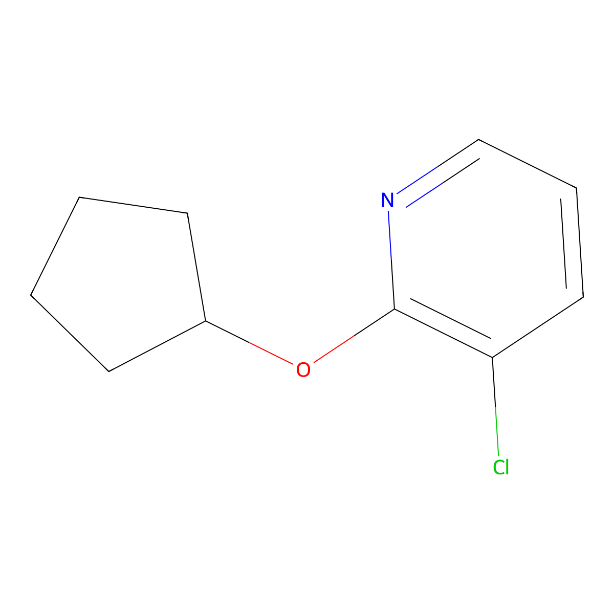3-Chloro-2-(cyclopentyloxy)pyridine molecular structure, CAS 1289193-56-1