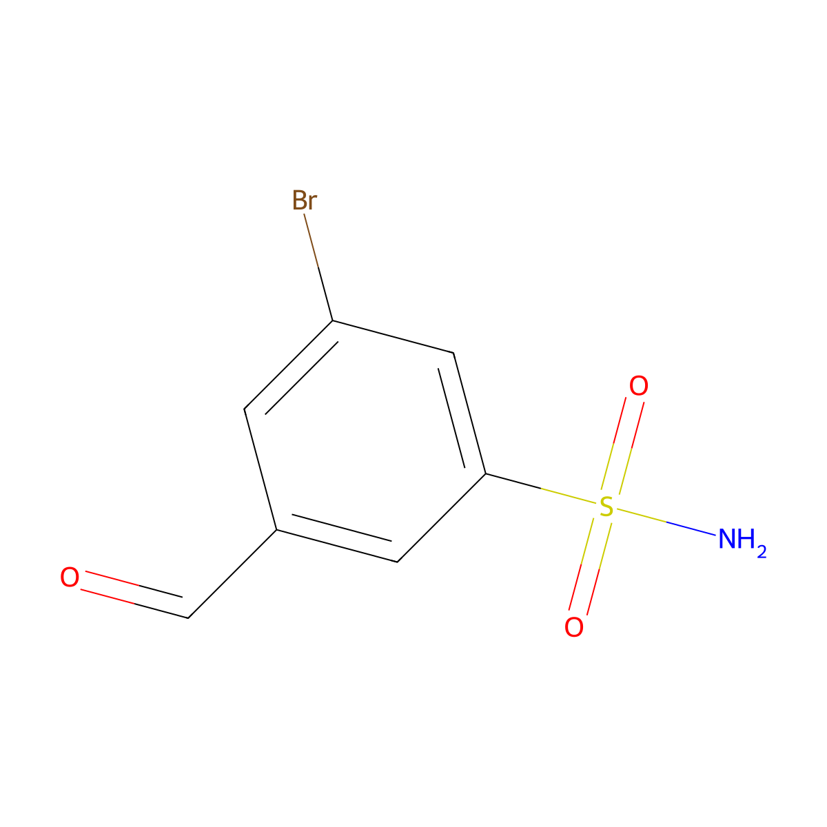 3-Bromo-5-formylbenzene-1-sulfonamide molecular structure, CAS 1289194-41-7