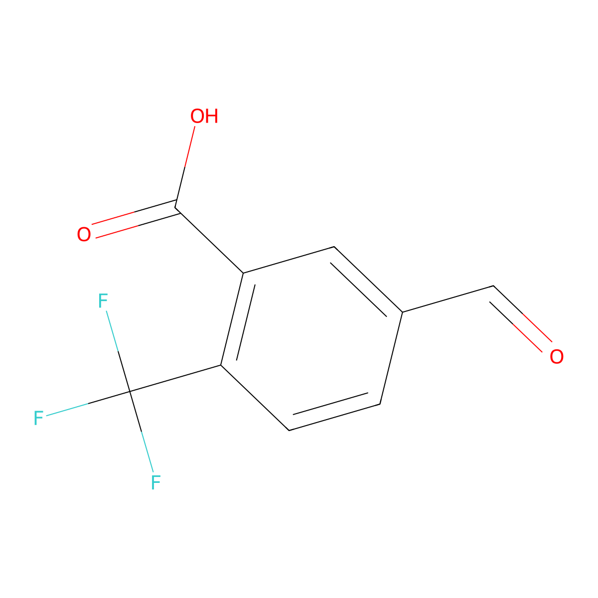 5-Formyl-2-(trifluoromethyl)benzoic acid molecular structure, CAS 1289194-83-7