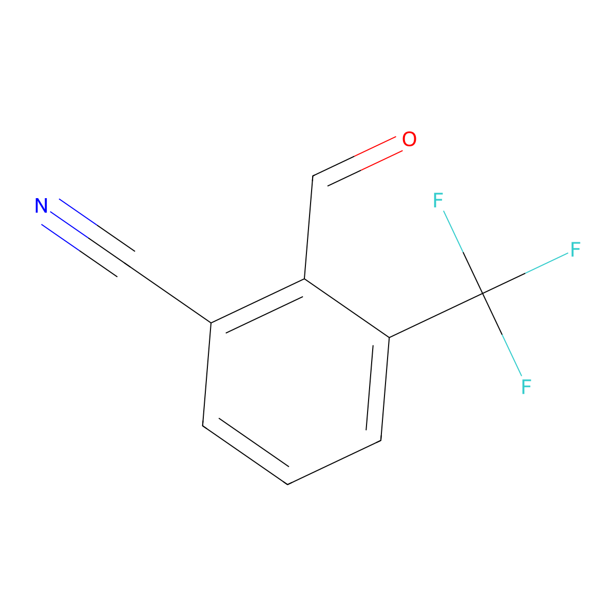 2-Formyl-3-(trifluoromethyl)benzonitrile molecular structure, CAS 1289195-79-4