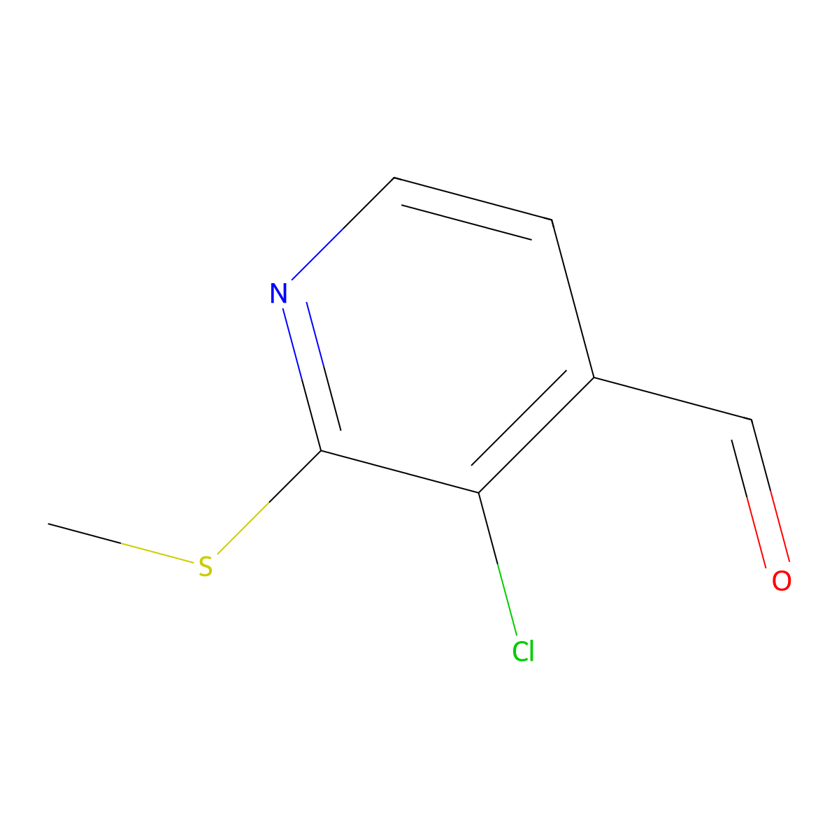 3-Chloro-2-(methylthio)isonicotinaldehyde molecular structure, CAS 1289196-44-6