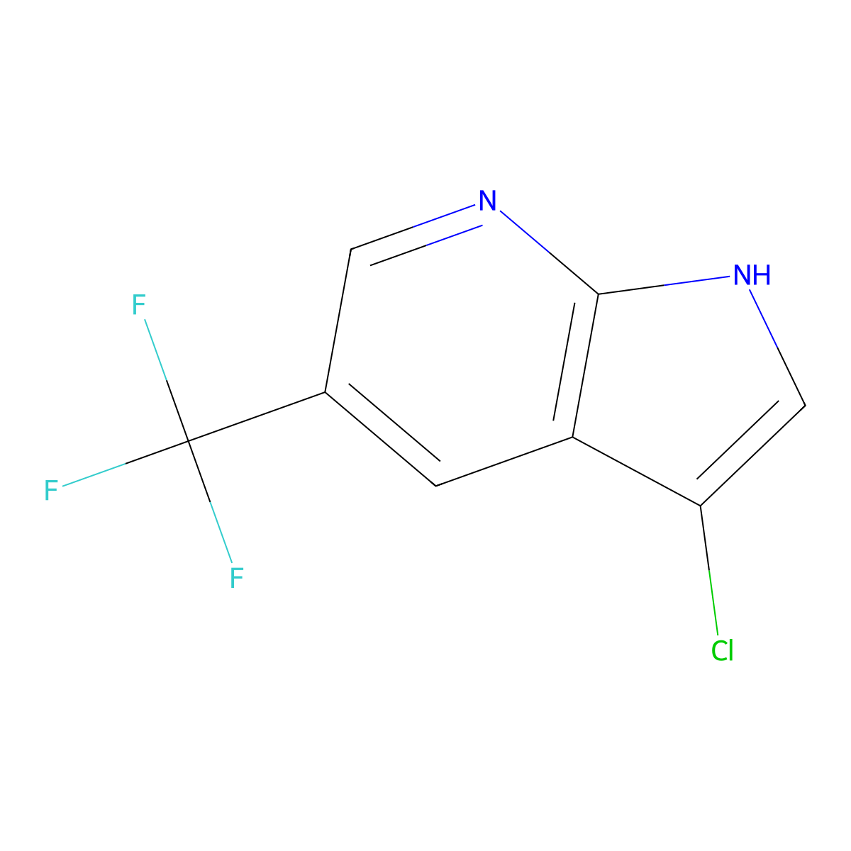 3-chloro-5-(trifluoromethyl)-1H-pyrrolo[2,3-b]pyridine molecular structure, CAS 1289197-40-5
