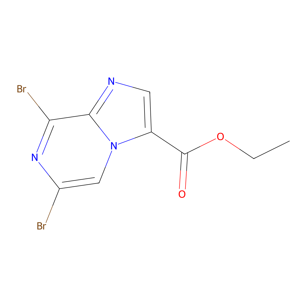 Ethyl 6,8-dibromoimidazo[1,2-a]pyrazine-3-carboxylate molecular structure, CAS 1289197-53-0