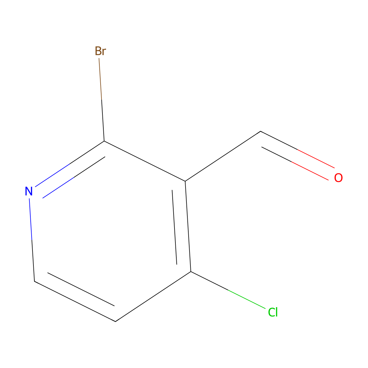 2-Bromo-4-chloropyridine-3-carbaldehyde molecular structure, CAS 1289197-78-9