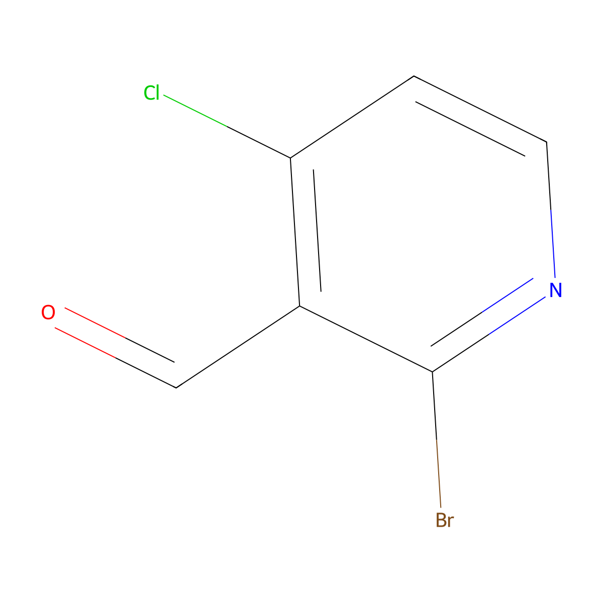 2-Bromo-4-chloropyridine-3-carbaldehyde molecular structure, CAS 1289197-78-9