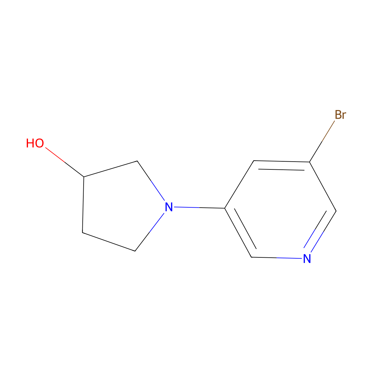 1-(3-Bromopyridin-5-YL)pyrrolidin-3-OL molecular structure, CAS 1289198-12-4
