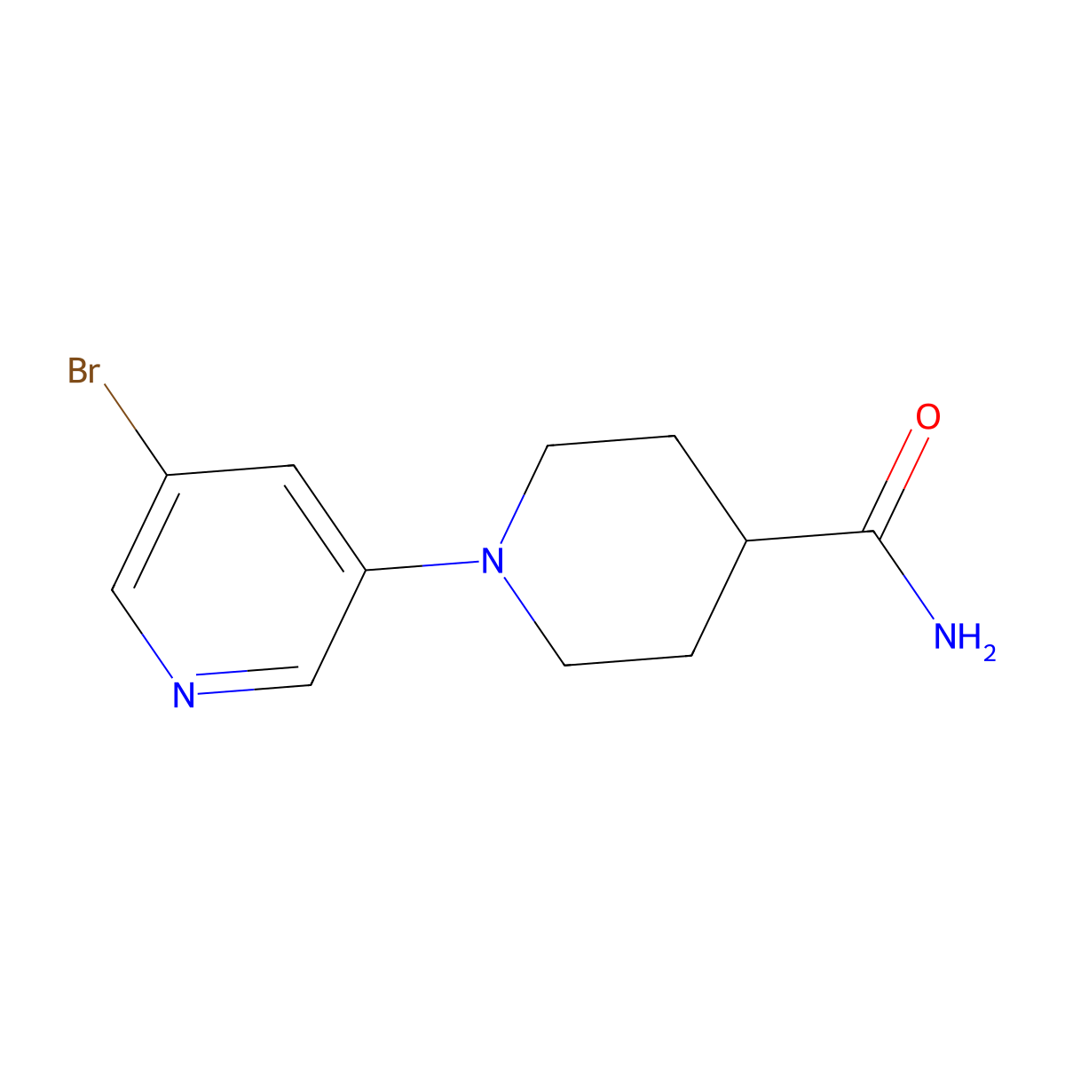 1-(5-Bromopyridin-3-yl)piperidine-4-carboxamide molecular structure, CAS 1289198-20-4
