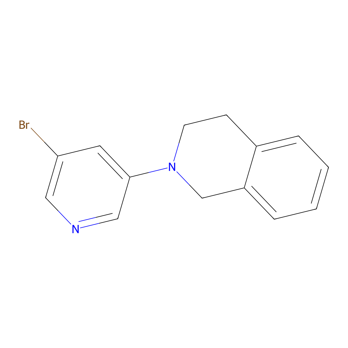 2-(5-bromopyridin-3-yl)-3,4-dihydro-1H-isoquinoline molecular structure, CAS 1289198-41-9
