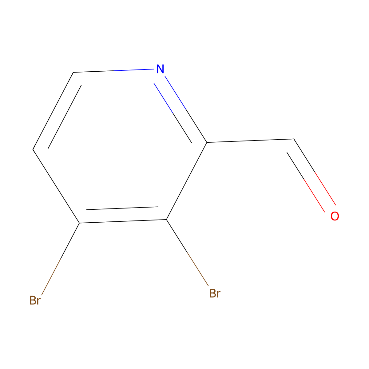 3,4-Dibromopyridine-2-carbaldehyde molecular structure, CAS 1289199-53-6