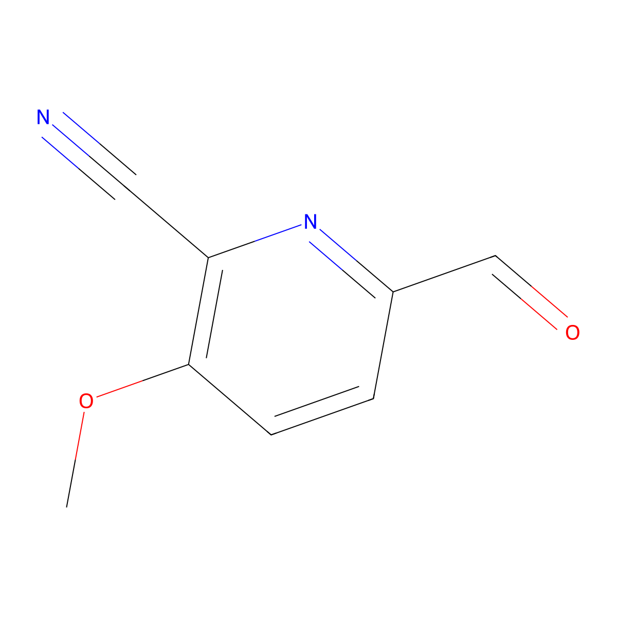6-Formyl-3-methoxypicolinonitrile molecular structure, CAS 1289200-08-3