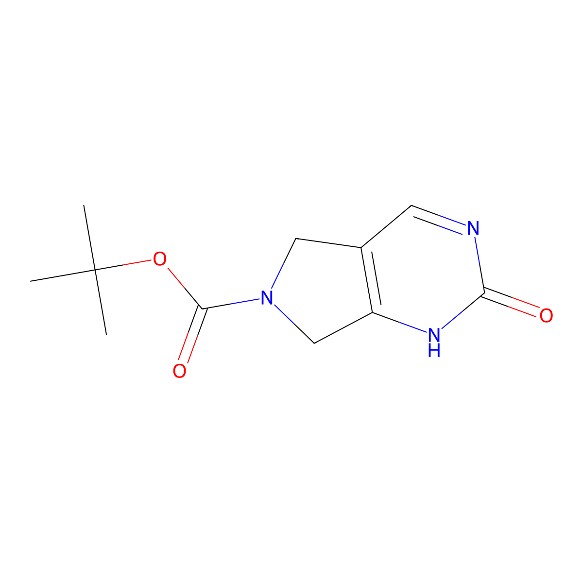 tert-Butyl 2-oxo-5,7-dihydro-1H-pyrrolo[3,4-d]pyrimidine-6(2H)-carboxylate molecular structure, CAS 1289200-85-6