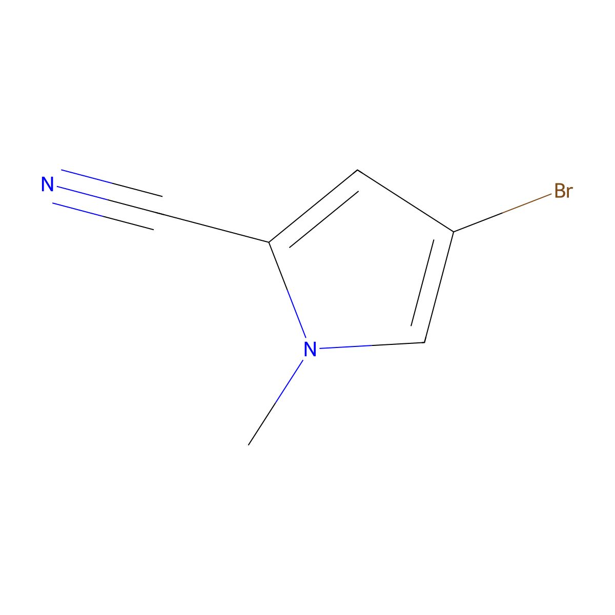 4-Bromo-1-methyl-1H-pyrrole-2-carbonitrile molecular structure, CAS 1289207-30-2
