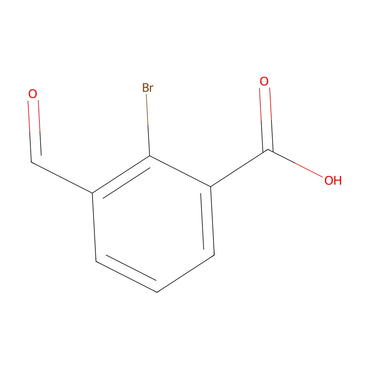 2-Bromo-3-formylbenzoic acid molecular structure, CAS 1289208-00-9