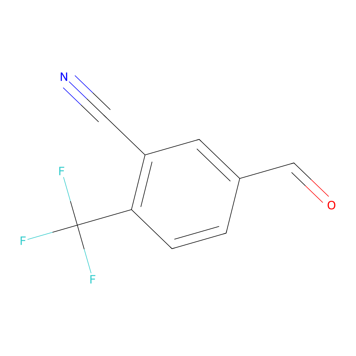 5-Formyl-2-(trifluoromethyl)benzonitrile molecular structure, CAS 1289208-38-3