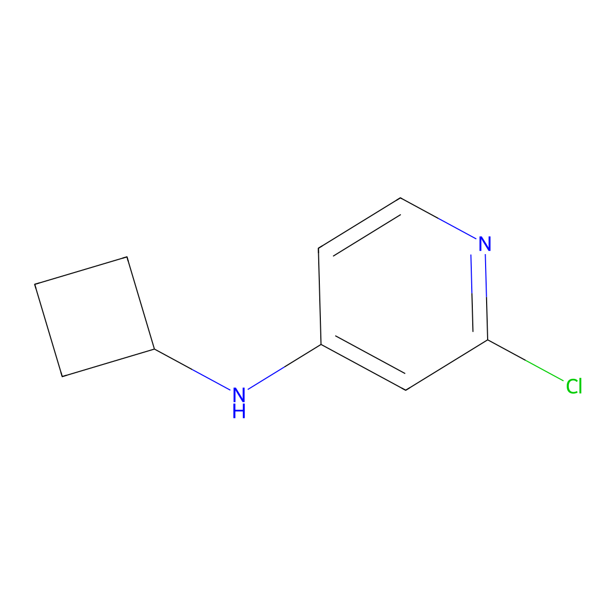 2-chloro-N-cyclobutylpyridin-4-amine molecular structure, CAS 1289208-41-8